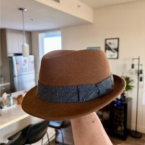 Rag & Bone Brown Wool Felt Fedora Hat Made in USA (Size L)